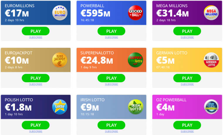 Jackpot.com Spielangebot