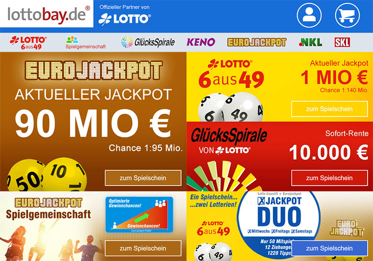 Lottobay Webauftritt